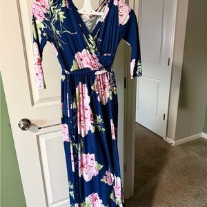 Floral Blue Maxi Dress